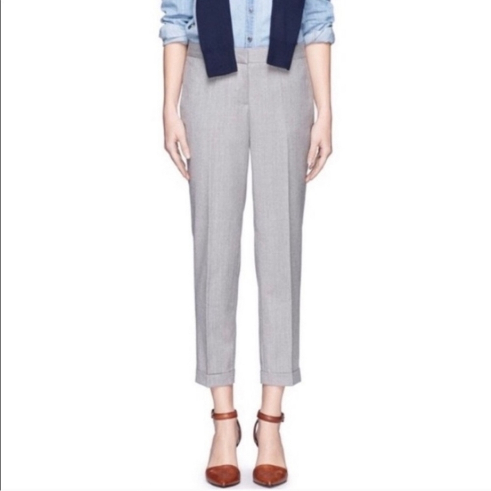 J Crew Cafe Capri Grey Wool Cropped Trousers S 4